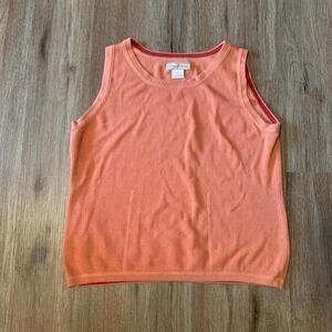 vintage tommy bahamas silk blend baggy tank top in coral pink -size medium women